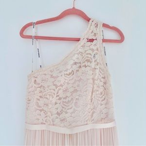 David’s Bridal one shoulder bridesmaid dress. Worn once.